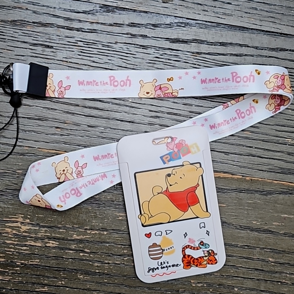 Winnie the pooh ID holder with lanyard